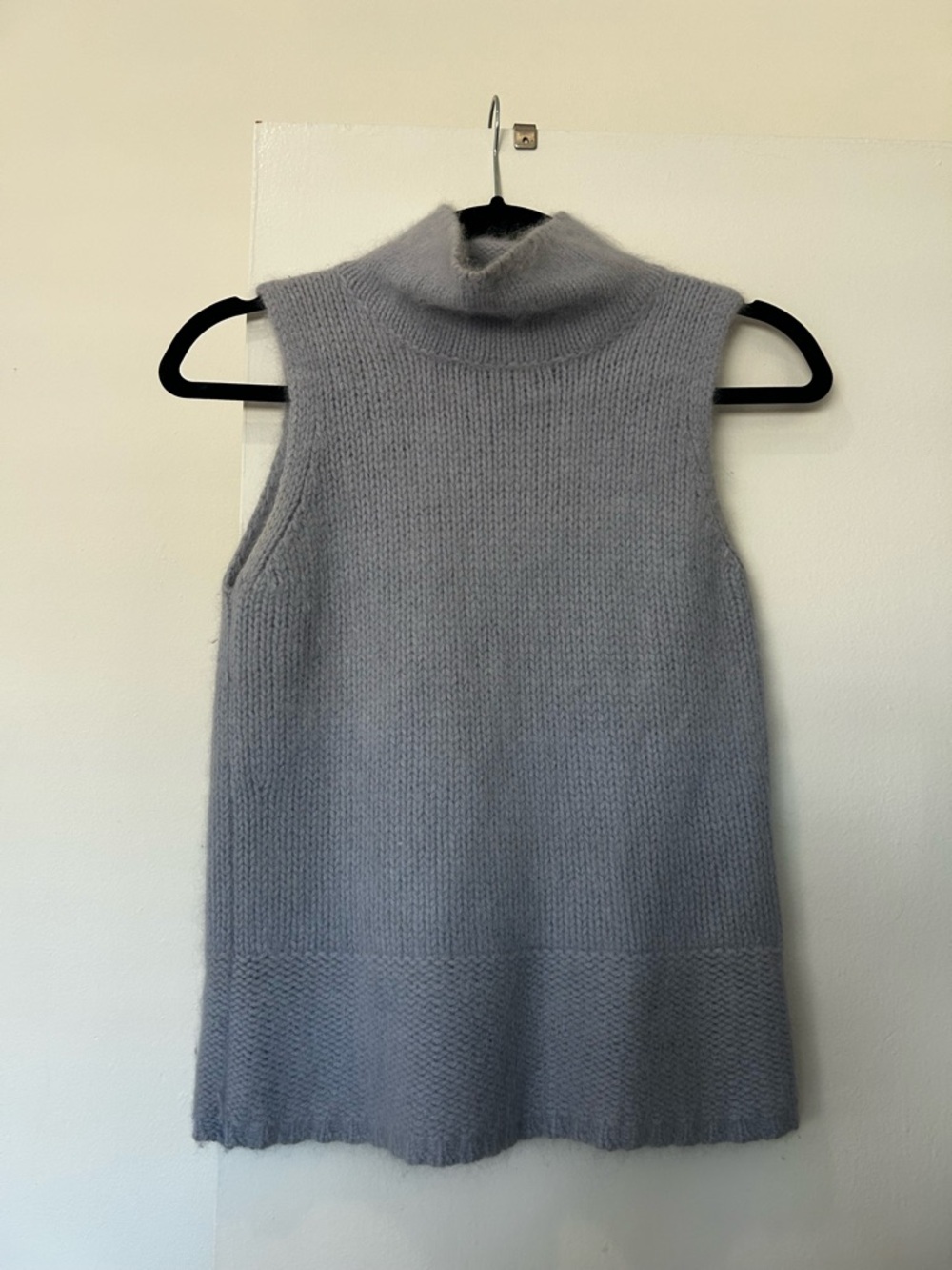 Michael Klein Mohair Sleeveless Turtleneck Knit Tunic Sweater
